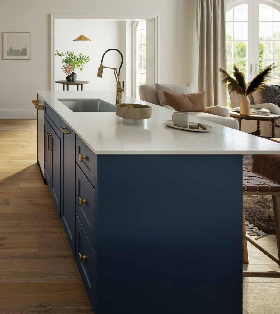 Navy kitchen island