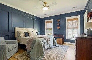 Navy bedroom