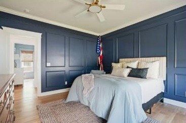Navy accent bedroom